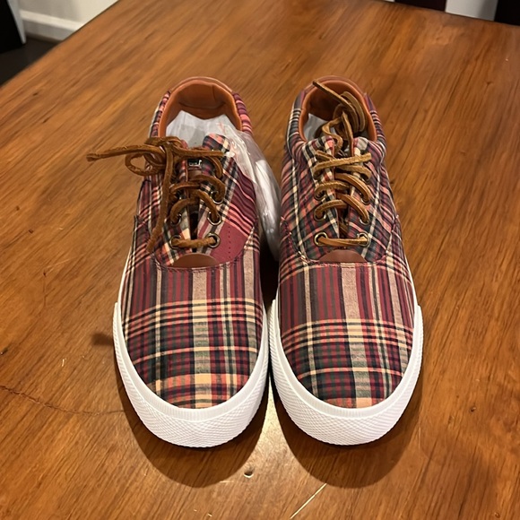 Polo Ralph Lauren Vaughn Boat Deck Shoes Sneakers new wine plaid Men’s Size 9 - Picture 6 of 13